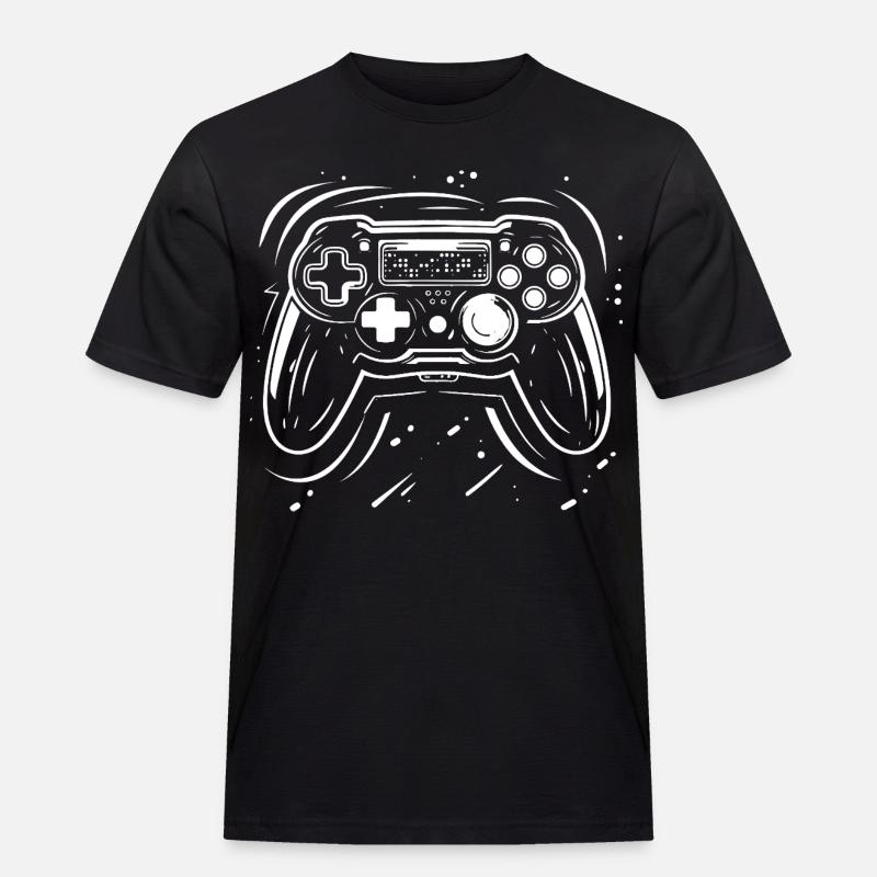 Gaming Controller Zeichnung - Männer Workwear T-Shirt - Schwarz