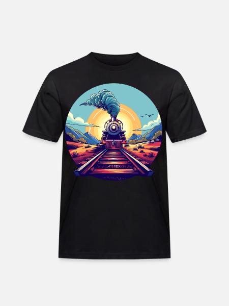 Railway Portrait - Men's Workwear T-Shirt - black