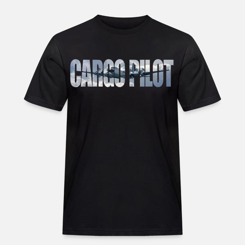 Cargo pilot DC-4 - Männer Workwear T-Shirt - Schwarz