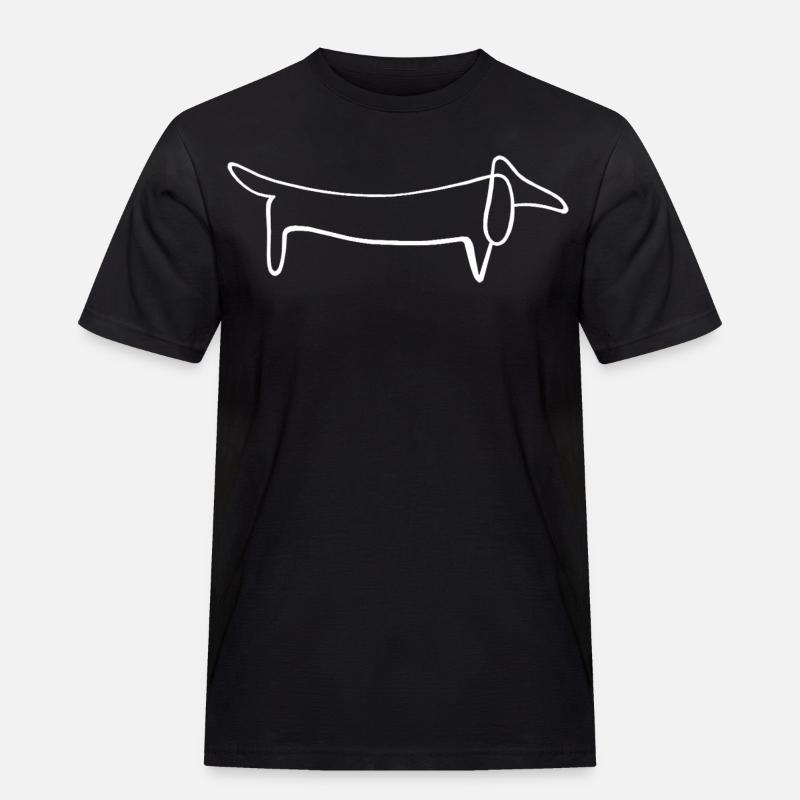 Hund - Männer Workwear T-Shirt - Schwarz