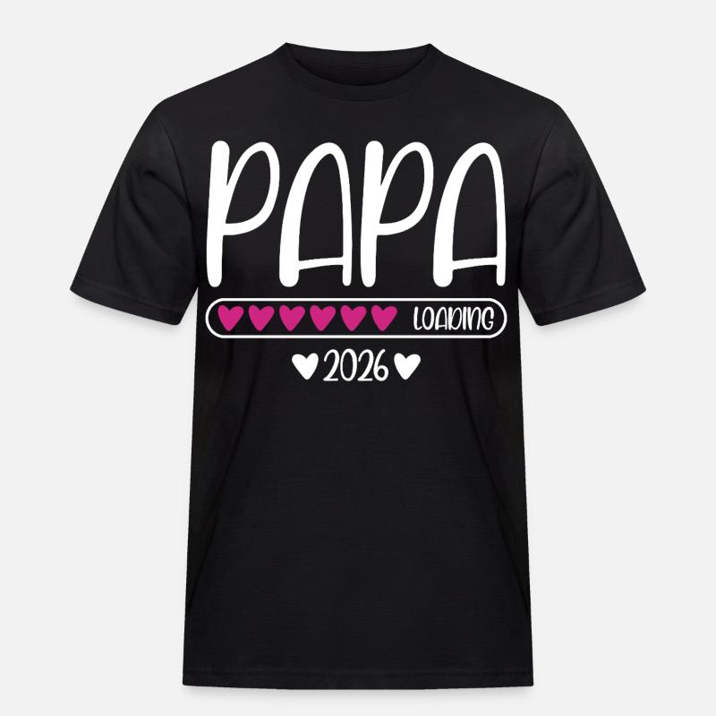 Papa 2026 loading - Männer Workwear T-Shirt - Schwarz
