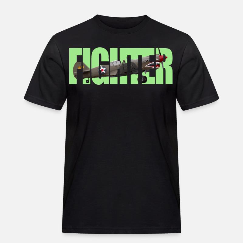 Fighter P-40 Warhawk - Männer Workwear T-Shirt - Schwarz