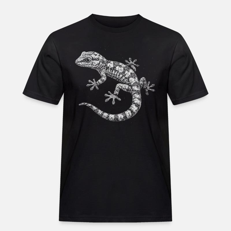 Ein Gecko - Männer Workwear T-Shirt - Schwarz