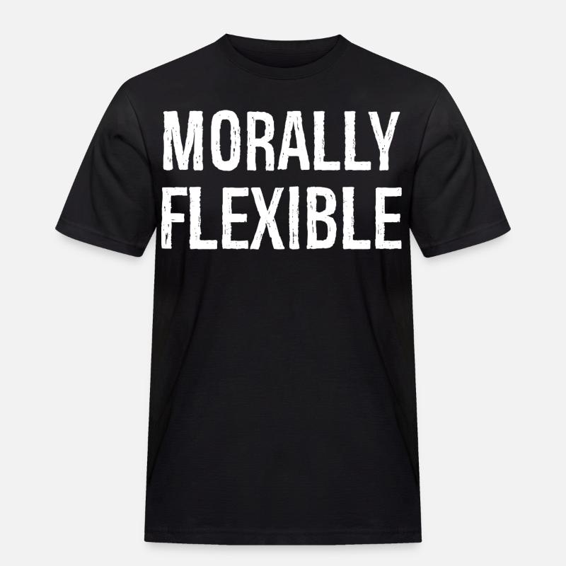 moralisch flexibel - Männer Workwear T-Shirt - Schwarz