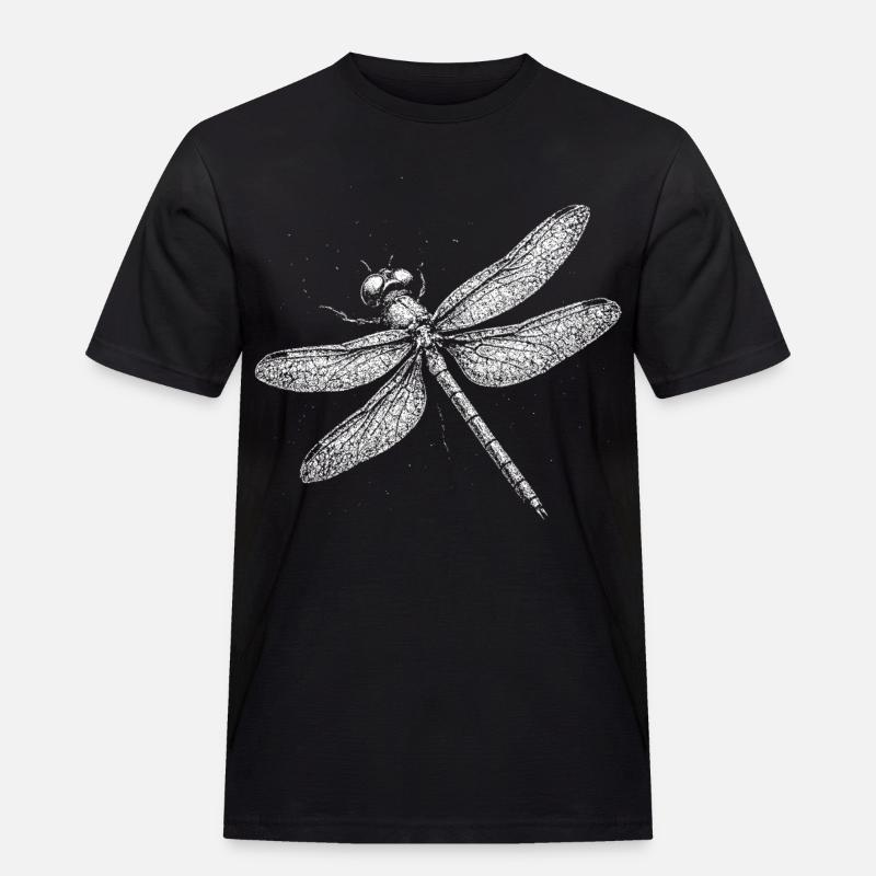 Libelle - Männer Workwear T-Shirt - Schwarz