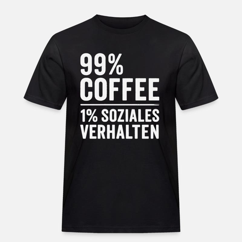 99 % Kaffee - Männer Workwear T-Shirt - Schwarz