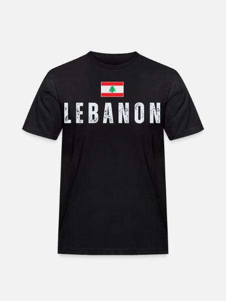 Fier drapeau libanais du Liban - T-shirt Workwear homme - noir