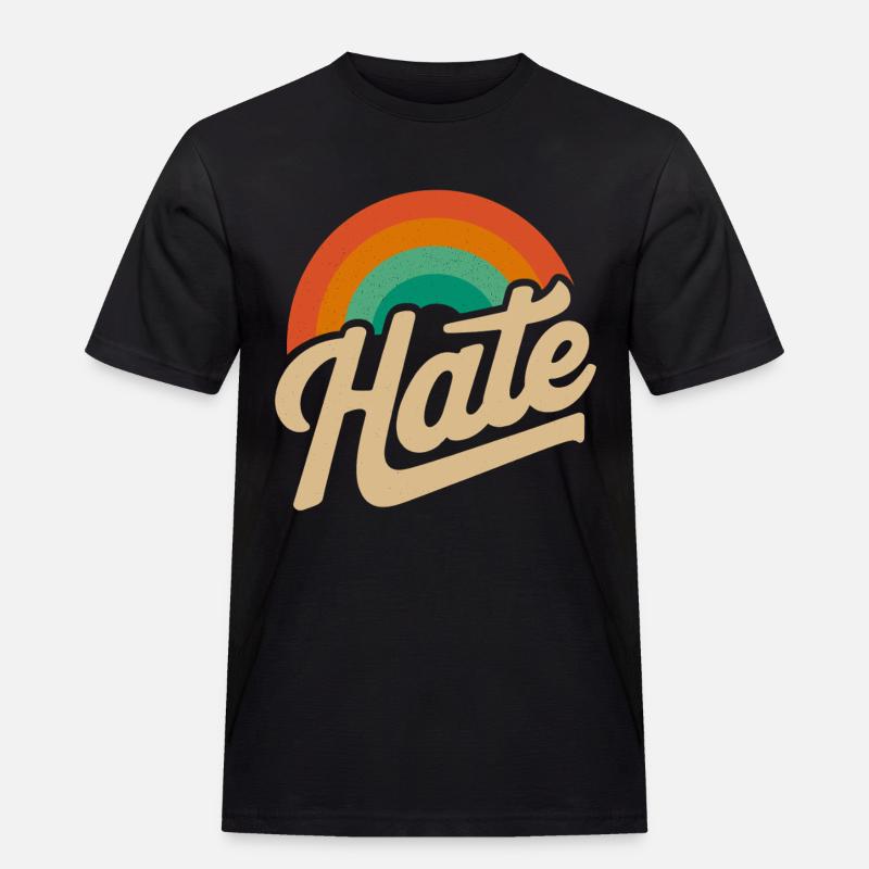Hate aber auf eine nette weise - Männer Workwear T-Shirt - Schwarz