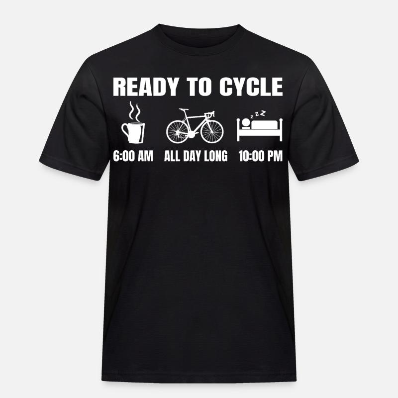 Lustige Radfahrer Routine - Männer Workwear T-Shirt - Schwarz