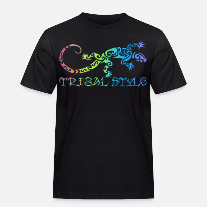 Polynesische Regenbogen-Eidechse - Männer Workwear T-Shirt - Schwarz