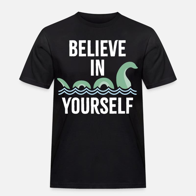 an sich selbst glauben - Männer Workwear T-Shirt - Schwarz