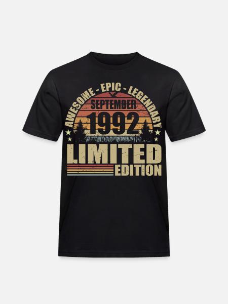 1992 septembre 1992 Anniversaire septembre 1992 - T-shirt Workwear homme - noir