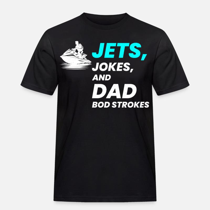 Jets-Witze und Dad Bod Strokes - Männer Workwear T-Shirt - Schwarz