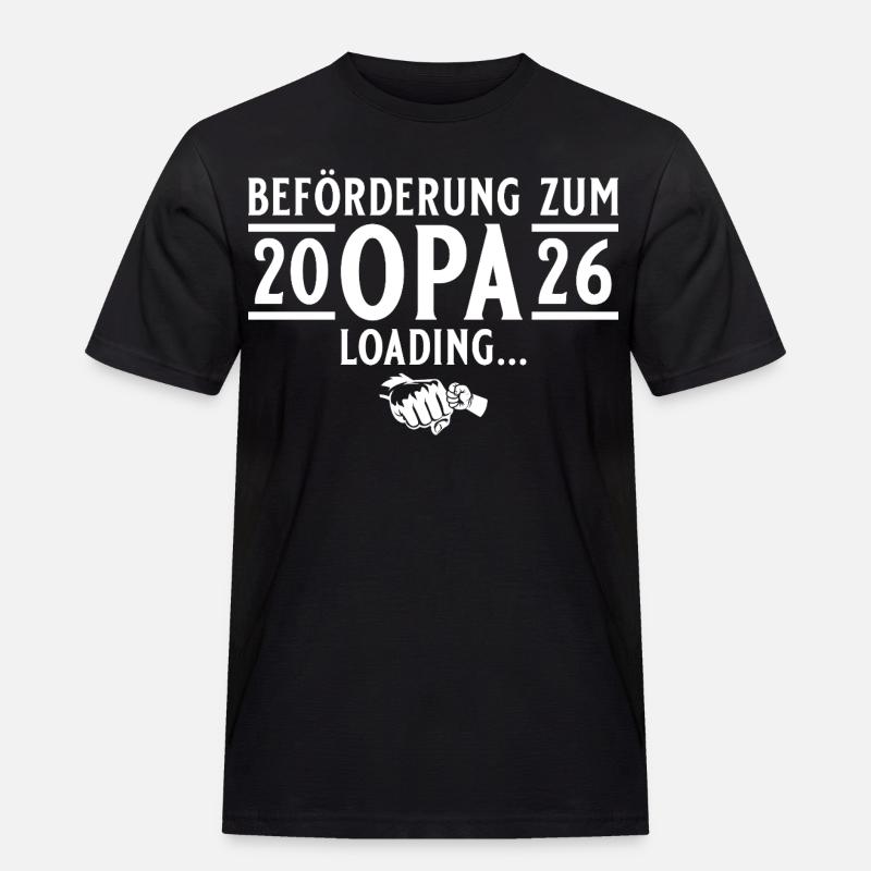 Opa 2026 loading - Werdender Großvater - Männer Workwear T-Shirt - Schwarz