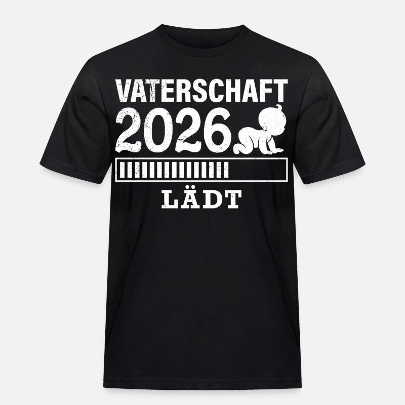 Werdender Papa VATERSCHAFT WIRD GELADEN 2026 - Männer Workwear T-Shirt - Schwarz