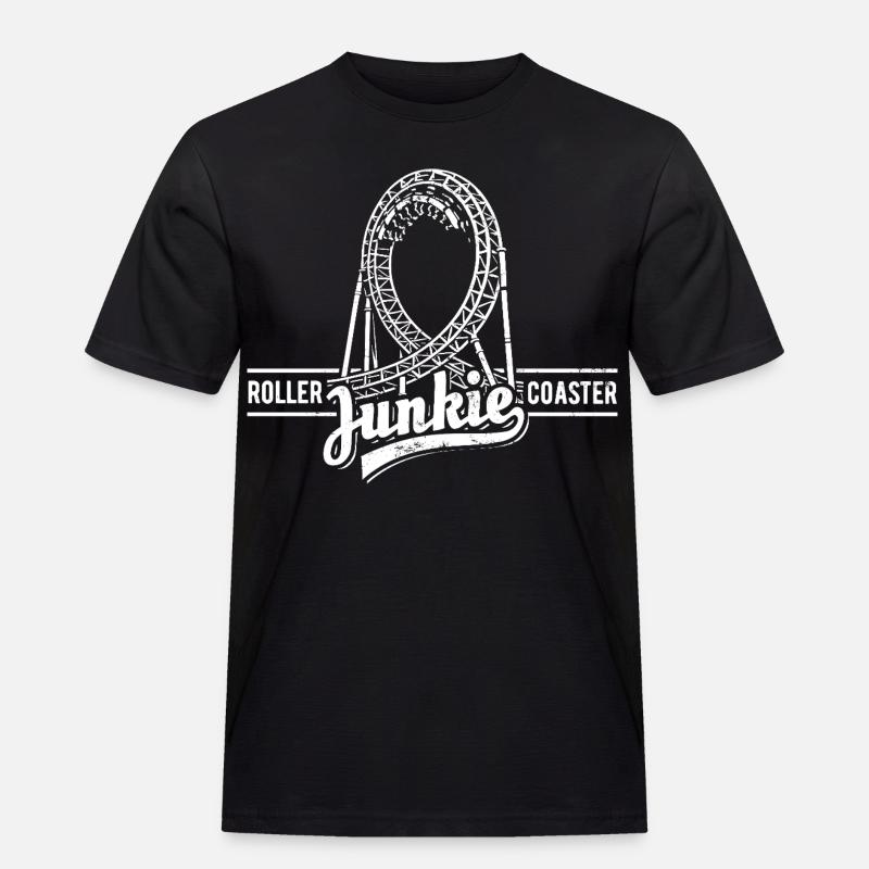 Rollercoaster Junkie - Roller Coaster - Looping - Men's Workwear T-Shirt - black