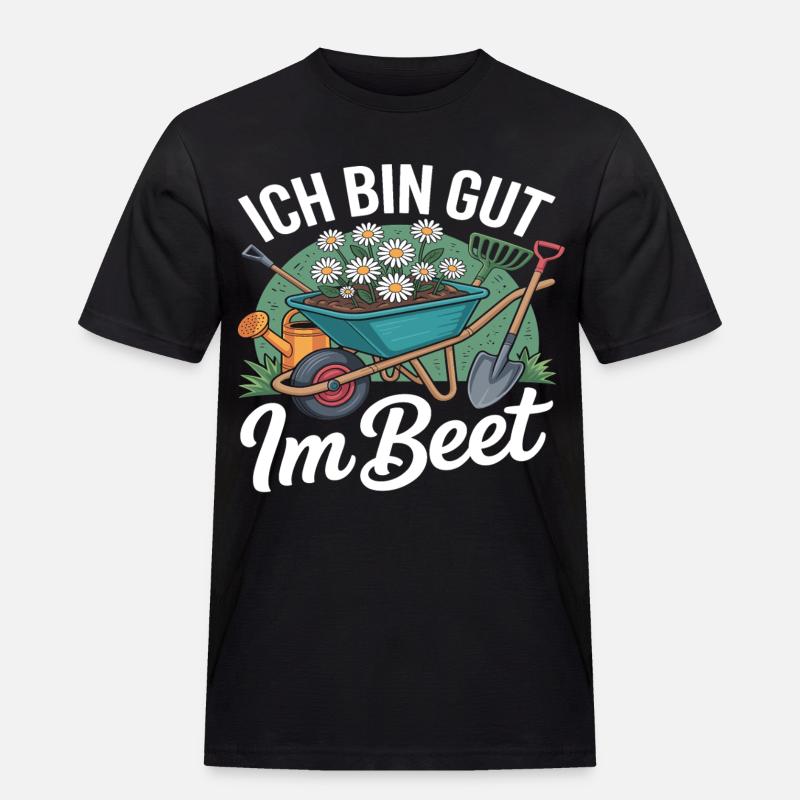 ich bin gut im beet - Männer Workwear T-Shirt - Schwarz