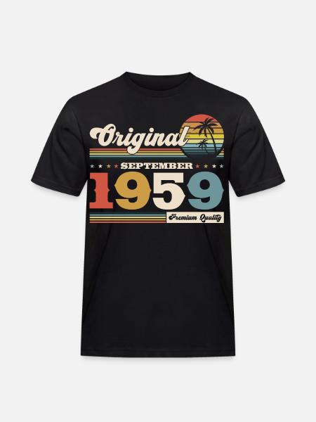 66th birthday Original September 1959 - Men's Workwear T-Shirt - black