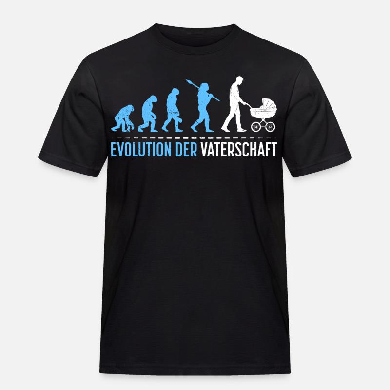 Werdender Vater EVOLUTION DER VATERSCHAFT Lustig - Männer Workwear T-Shirt - Schwarz