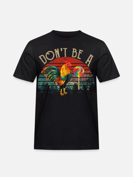 Sei kein Hahnenlutscher Hahn - Männer Workwear T-Shirt - Schwarz