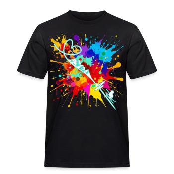 Skifahren  - Männer Workwear T-Shirt - Schwarz - Vorne - AI Model Male 178 light (178cm)