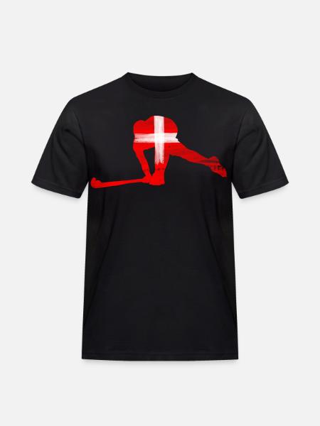 Hockey Schweiz - Männer Workwear T-Shirt - Schwarz
