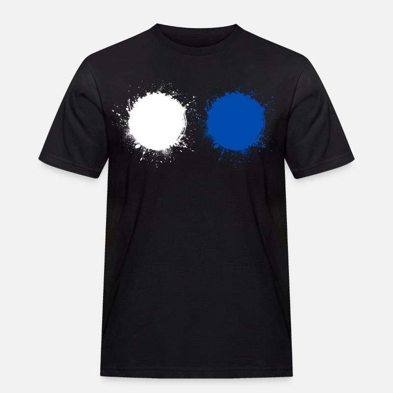 Weiß Blau - Männer Workwear T-Shirt - Schwarz