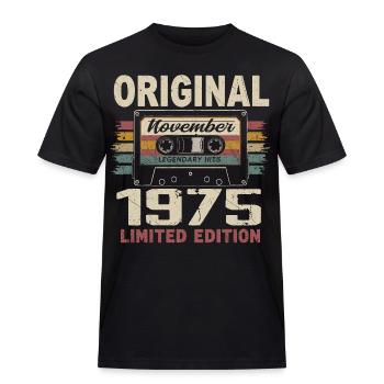 November 1975 Geschenk November 1975 - Männer Workwear T-Shirt - Schwarz - Vorne - AI Model Male 178 light (178cm)