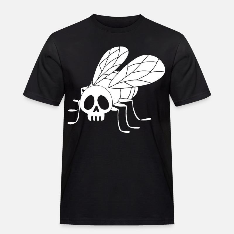 Fly Skull (weiß) - Männer Workwear T-Shirt - Schwarz