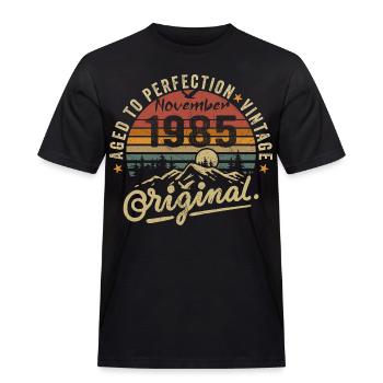 Novembre 1985 Anniversaire Novembre 1985 - T-shirt Workwear homme - noir - Devant - AI Model Male 178 light (178cm)