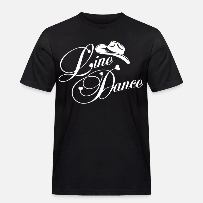 Line Dance Silhouette mit Hut - Männer Workwear T-Shirt - Schwarz