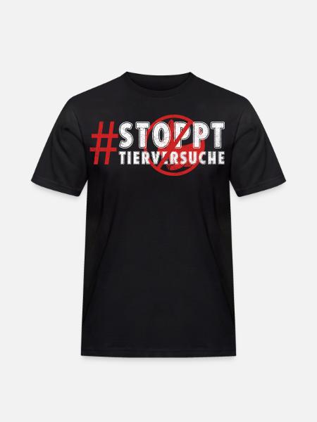 Animal welfare STOP ANIMAL TESTING FUNNY - Men's Workwear T-Shirt - black