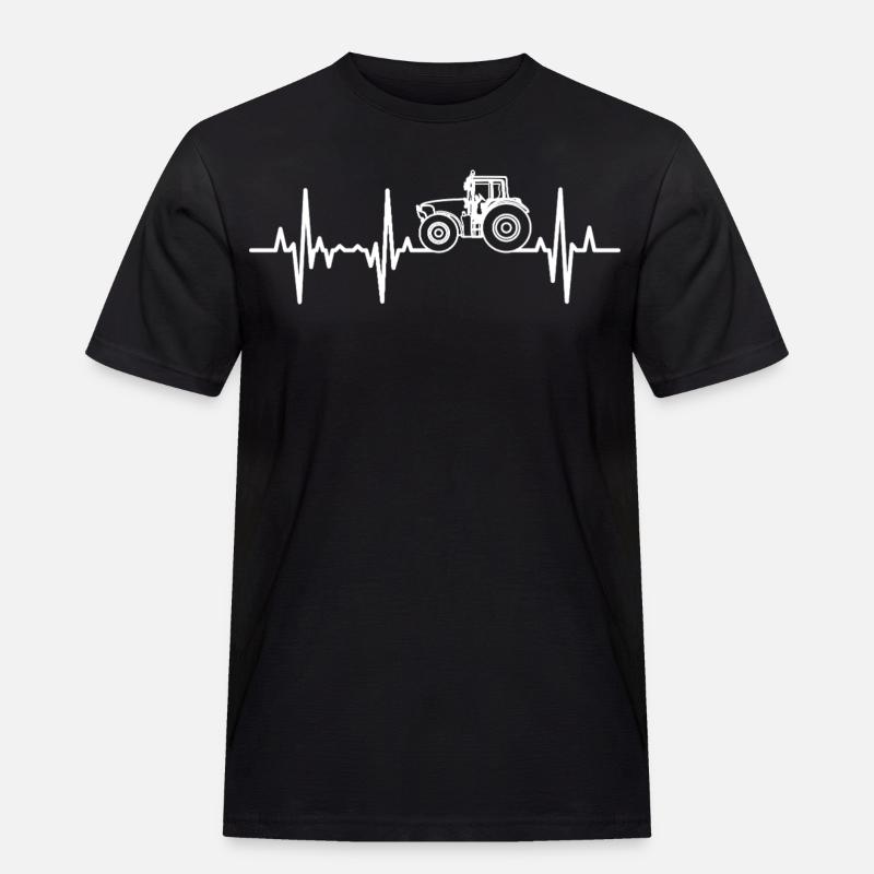Traktor Herzfrequenz - Männer Workwear T-Shirt - Schwarz