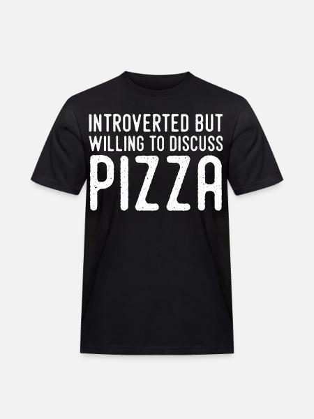 Introvert but Pizza Fan - Men's Workwear T-Shirt - black