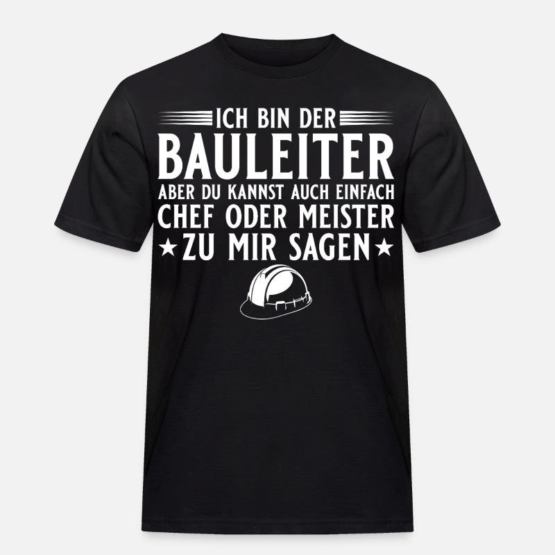 Bauleiter Hausbau Baustelle Chef oder Meister - Men's Workwear T-Shirt - black