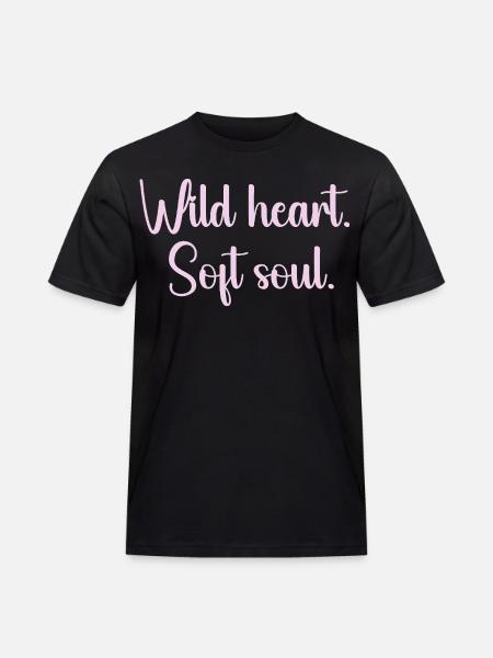 Wildes Herz Sanfte Seele - Männer Workwear T-Shirt - Schwarz