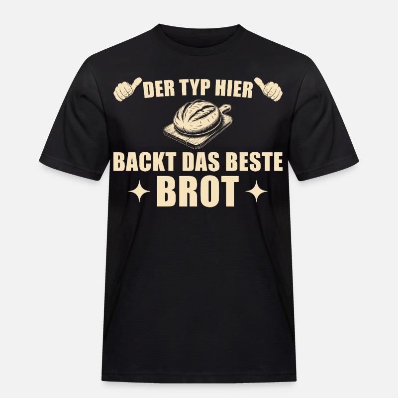 Brot backen - Bester Bäcker Geschenkidee - Männer Workwear T-Shirt - Schwarz