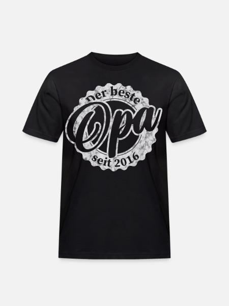 Der Beste Opa seit 2016 - Männer Workwear T-Shirt - Schwarz