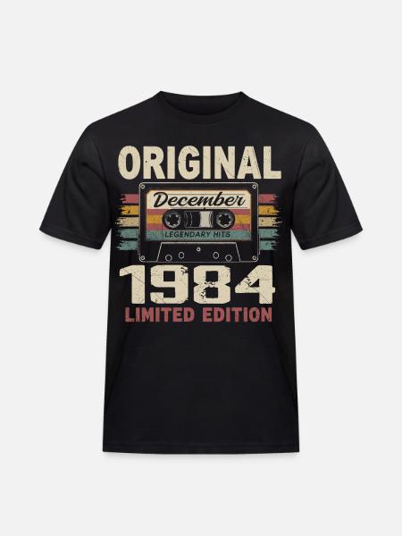 December 1984 Birthday Gift - Men's Workwear T-Shirt - black