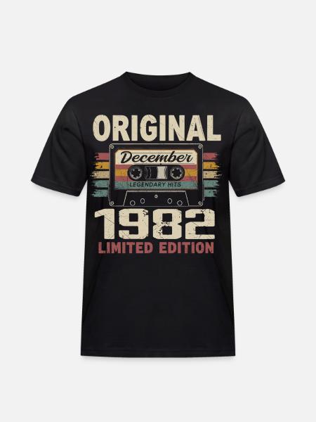 December 1982 Birthday Gift - Men's Workwear T-Shirt - black