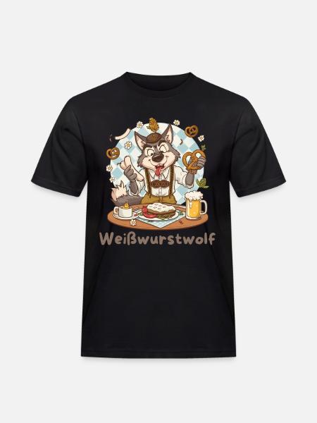 Weißwurst grinder Kochheld Bavarian - Men's Workwear T-Shirt - black