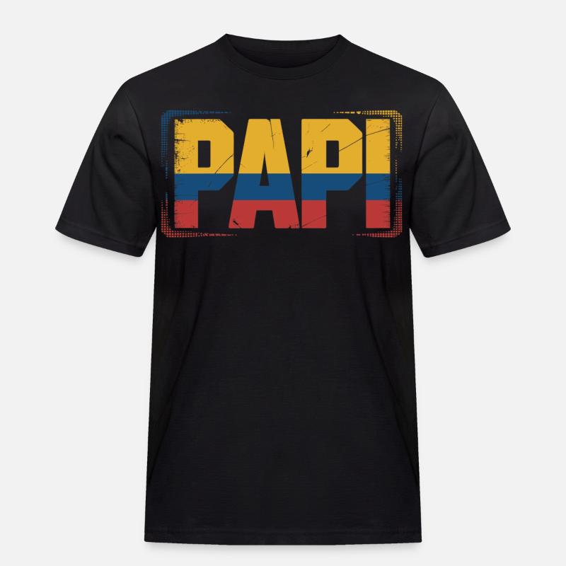  Papi Kolumbien Flagge – Geschenk für - Männer Workwear T-Shirt - Schwarz