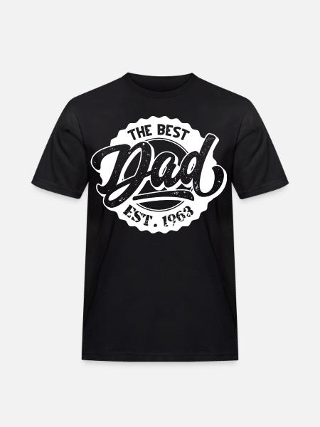 The Best Dad EST 1963 - Men's Workwear T-Shirt - black