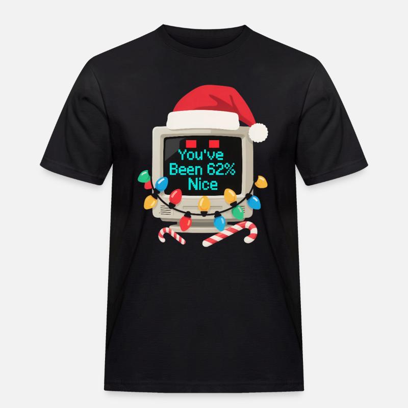 Computer Weihnachten KI Sarkastisch Tech Geschenk - Männer Workwear T-Shirt - Schwarz