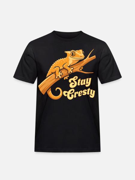 Crested Gecko Reptile Humor Lizard - Men's Workwear T-Shirt - black