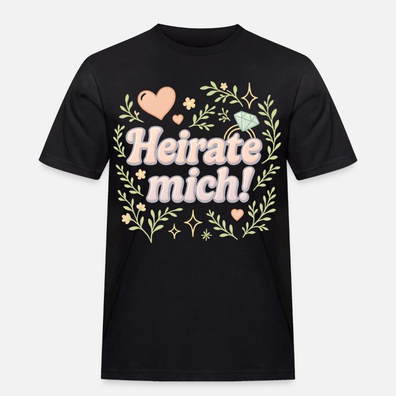 heirate mich / statement design - Männer Workwear T-Shirt - Schwarz