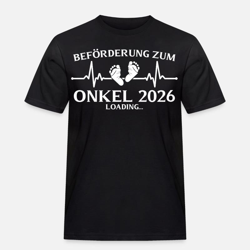 Onkel 2026 loading Schwangerschaftsankündigung - Männer Workwear T-Shirt - Schwarz
