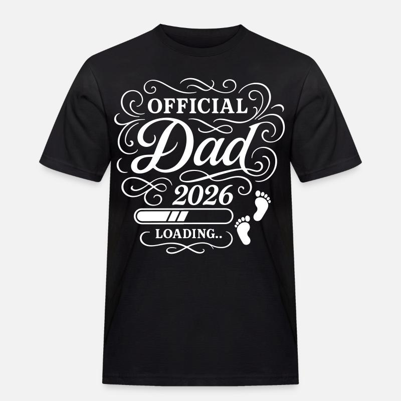Dad 2026 Papa Loading Vaterschaft - Männer Workwear T-Shirt - Schwarz