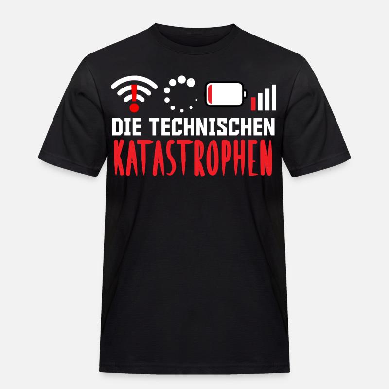 Nerd Computer THE TECHNICAL CATASTROPHES FUNNY - Men's Workwear T-Shirt - black