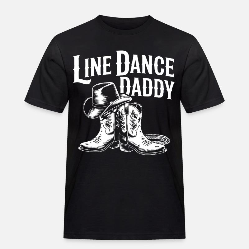 Line Dance Daddy Western Boots - Männer Workwear T-Shirt - Schwarz